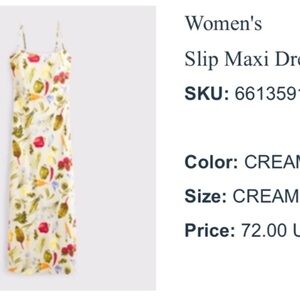 Abercrombie & Fitch Cream Floral Slip Maxi Dress